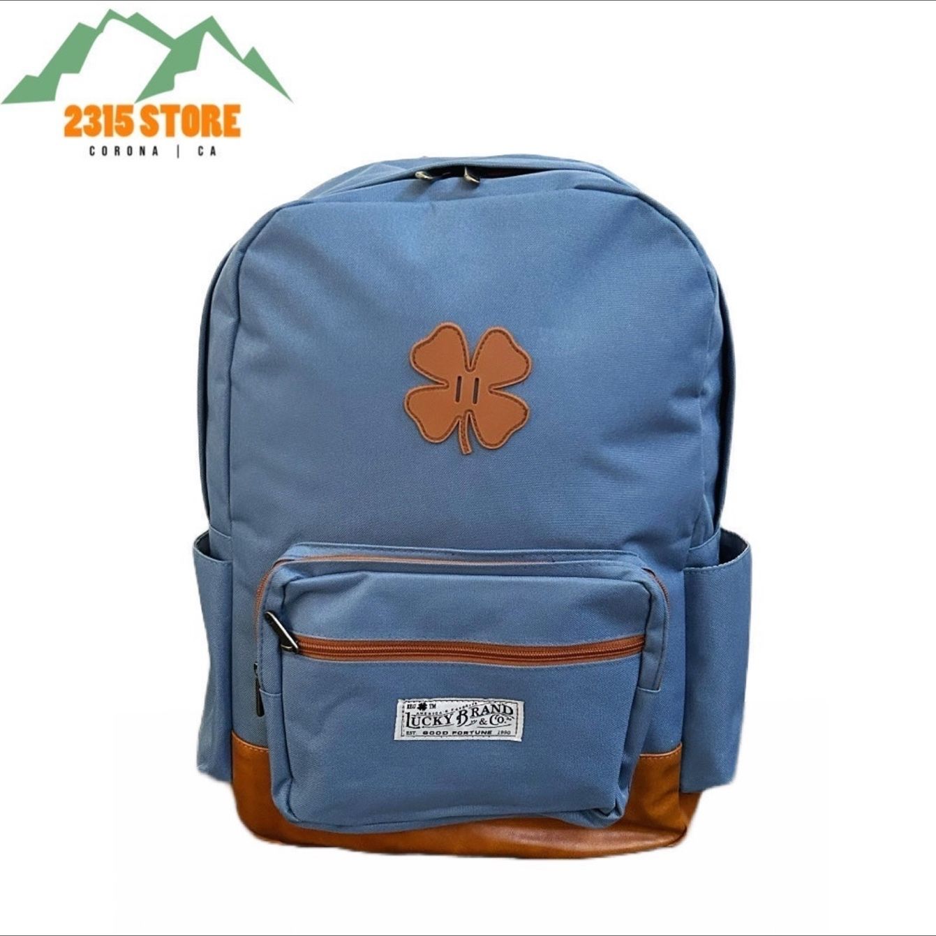 Lucky Brand Good Fortune Laptop Backpack Blue w Brown Leather. NEW for Sale in Corona CA OfferUp