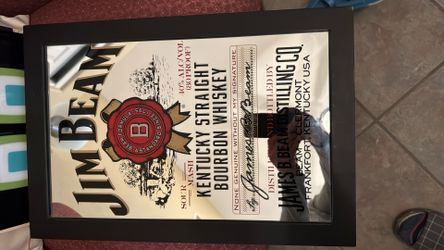 Vtg Jim Beam Framed Mirror 