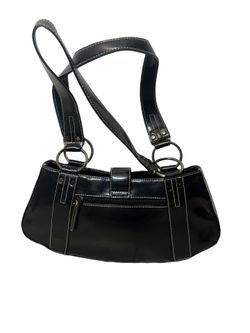 Vintage Coach Y2K Black Leather Shoulder Bag