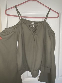 Off The Shoulder Olive Blouse 