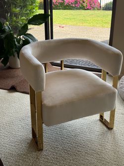 Modern Velvet / Brass Accent Chair