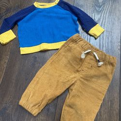 Boys Mustard Pants And Sweater Size 6/9 Months By Cat & Jack #7