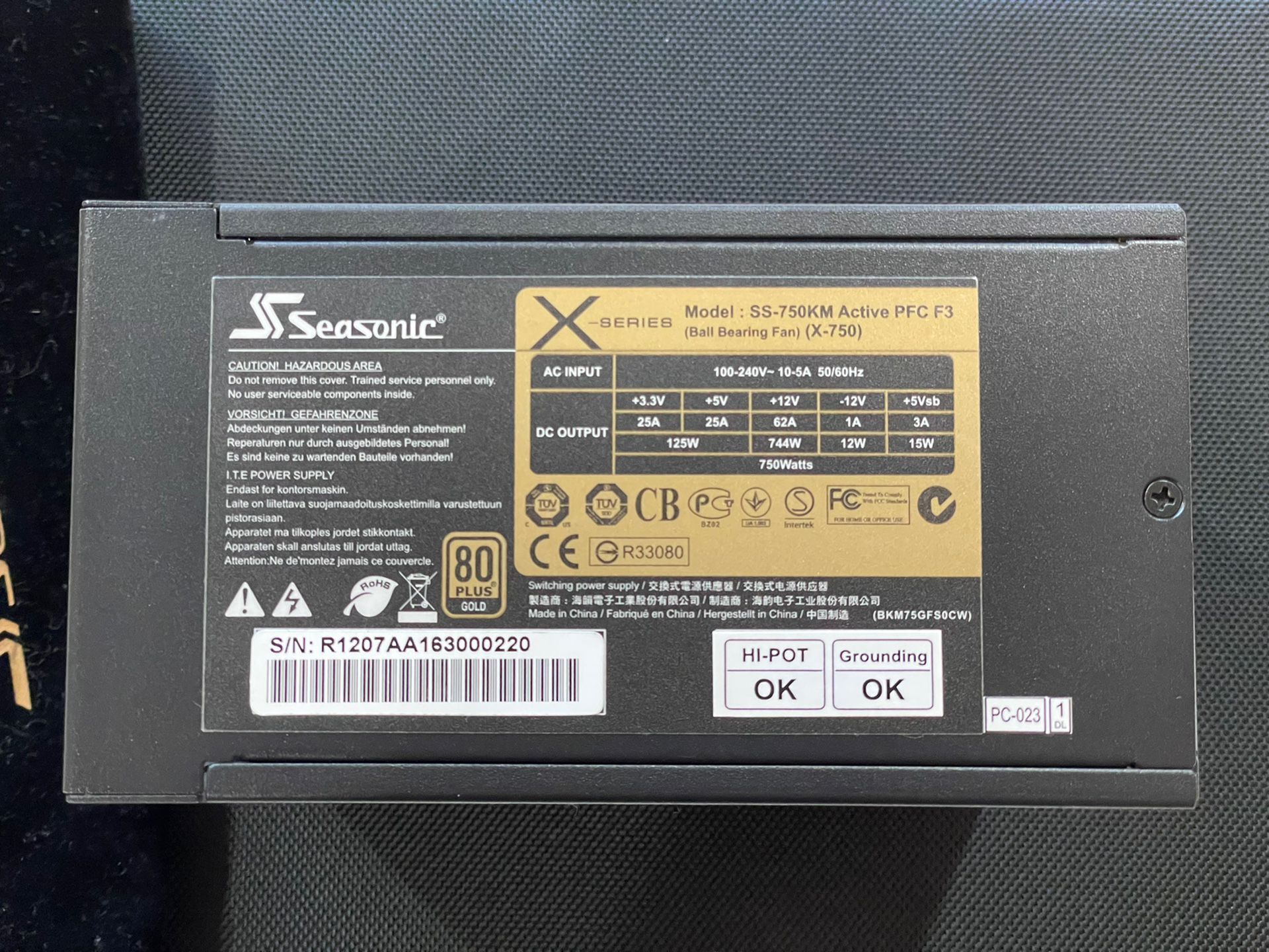 Sea sonic Ss-750km 80plus Gold Modular Power Supply - Psu 