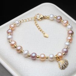 Beautiful Multi Color Adjustable Natural Freshwater Pearl Shell Charm Women Fine Jewelry