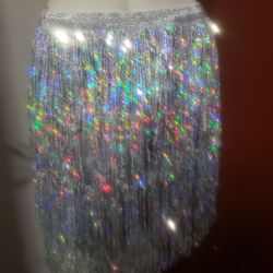 Funcredible Sequin Fringe Mini Skirt Size 8