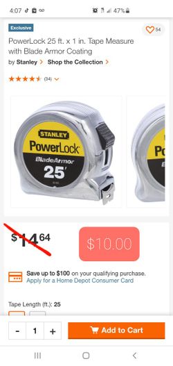 Stanley 25' Tape Measure New 