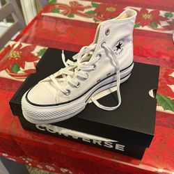 White High top Platform Converse