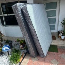 New Queen Size Mattress Regular with Box Spring Set Queen BED 