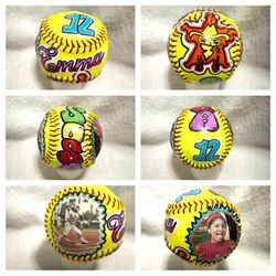 Custom Hand-Painted Personalized Softball