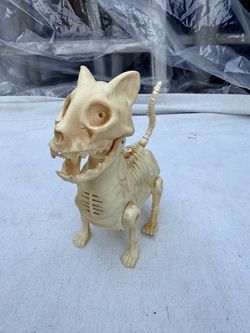 Animated Skeleton Cat Halloween Decoration