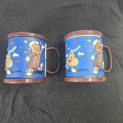 Vintage Hershey's Characters Plastic Mugs - Set of 2
