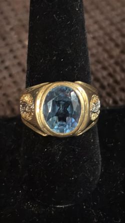 Aquamarine Virgin Mary Ring