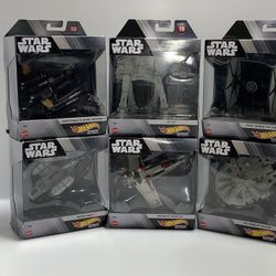 Lot Of 6 SIX HOT WHEELS STAR WARS STARSHIP SELECT Collectibles