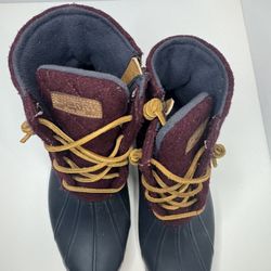 Sperry Burgundy And Blue Duck Boots Size 11M