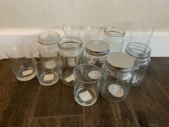 12 pc glass vase/jar lot