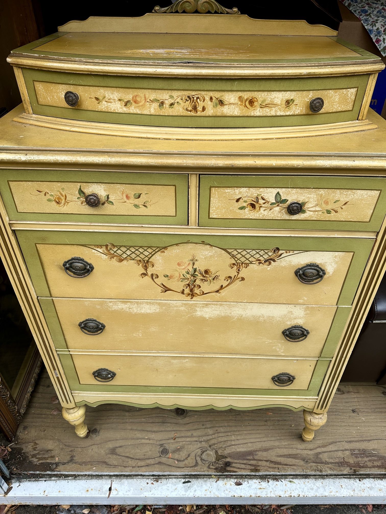 French Provincial Vintage hand painted dresse