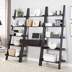 Coaster Colella Ladder Desk and Bookcase Set - Cappuccino