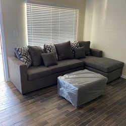 Grey Sectional With Ottoman ¡¡New In Stock!!