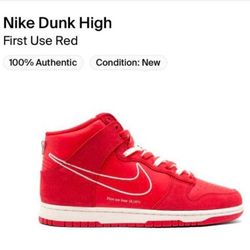 Nike Dunk Hi First Use Red Size 8.5