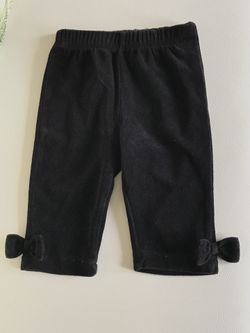 Black velvet pants 6 - 12 months