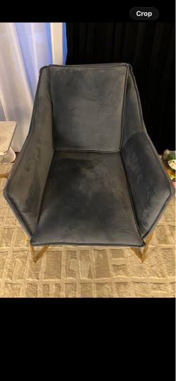 Blue velvet accent chair - $120 OBO