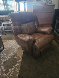 Brown leather recliner