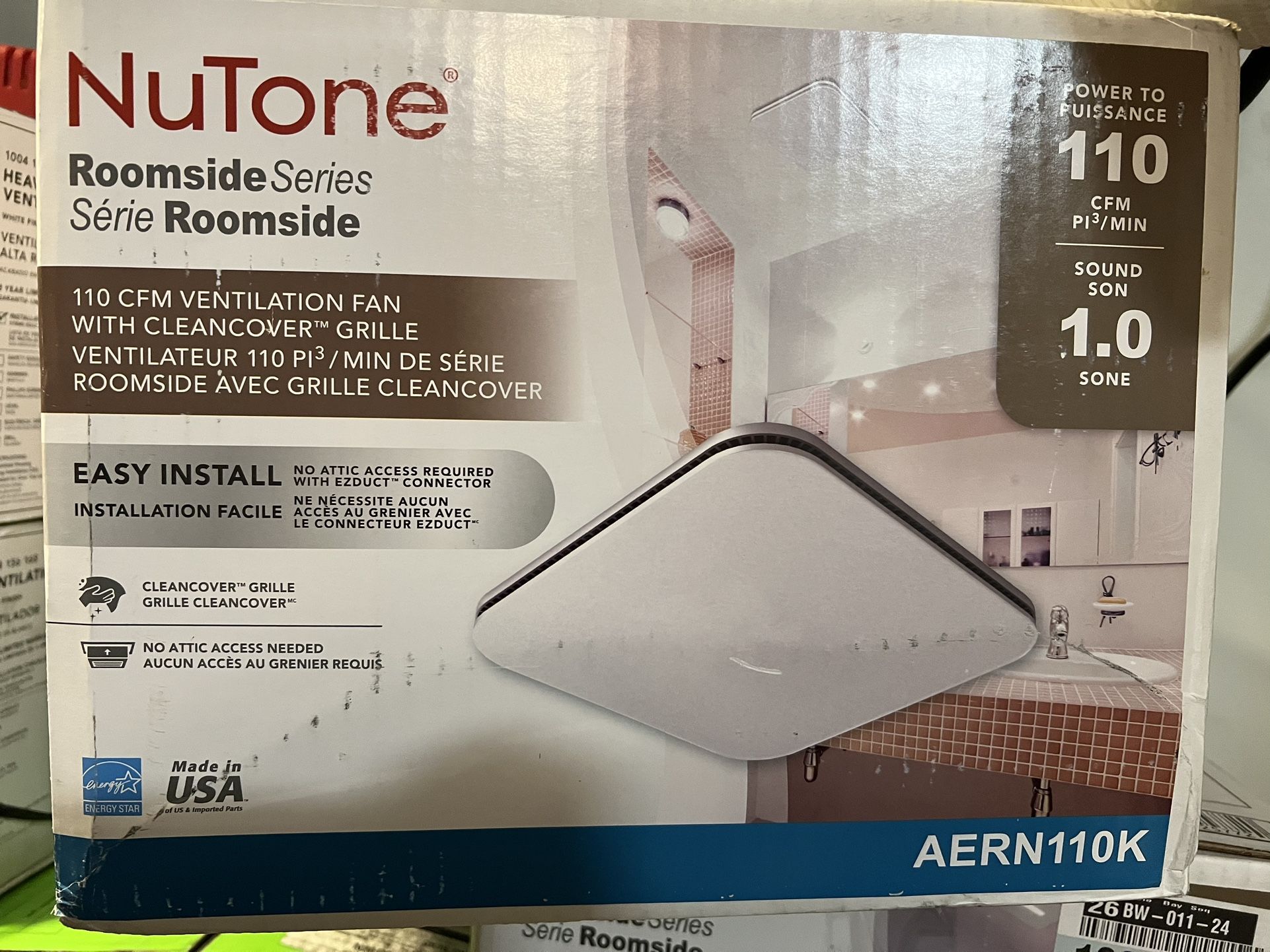NuTone Roomside Series 110 CFM Ceiling Bathroom Exhaust Fan with CleanCover  for Sale in Las Vegas, NV - OfferUp