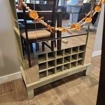 Vintage Wood Hutch/Bar Liquor/Wine Cabinet
