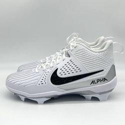 Nike Alpha Menace Strong Men's Football Cleats White Silver II5139-100 - Size 10 and 11