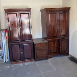 Wood Storage Cabinets/desk 