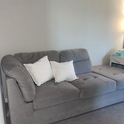 Gray 2 Piece Sofa (with Extension)