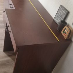 Desk w 4 Large  File Cabinet Drawers & 3 Small Drawers