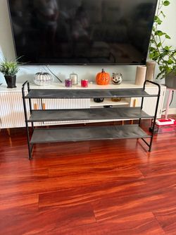 3-Tier Black Shoe Rack Organizer 43x25