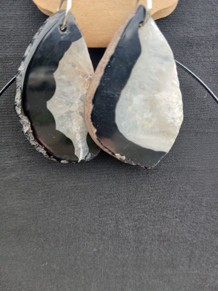 Sliced Agate Choker And Earrings