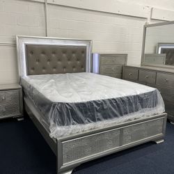 Queen Champagne 4pc Bedroom Set