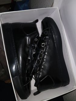 Black Leather High-Top Sneakers designer brand
