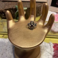 STERLING SILVER SIZE 7 Genuine Garnet Ring Excellent Condition