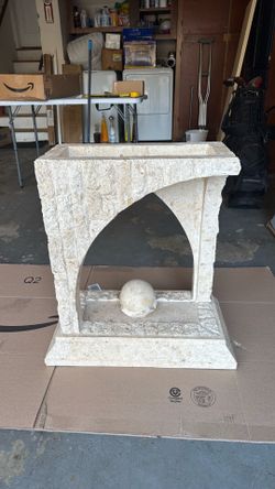 Travertine table base