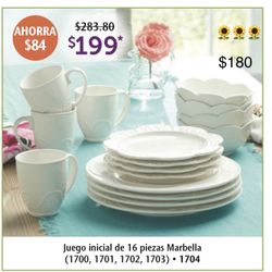 Vajilla Marbella 16 Piezas