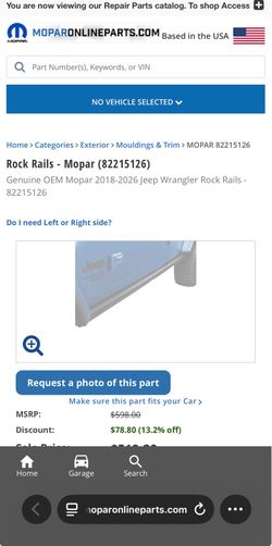 2018-2026 Jeep Wrangler Rock Rails