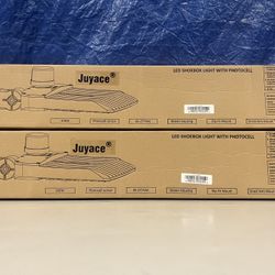 Juyace 300W LED Parking Lot Light Slip Fitter Mount Dusk to Dawn Outdoor Lighting Exterior Flood Commercial Outside IP65 Waterproof Security Area Shoe