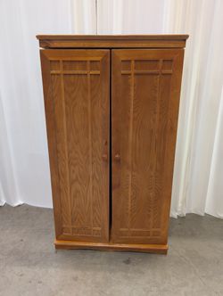 Mission Style Two Door Media Cabinet in Oak