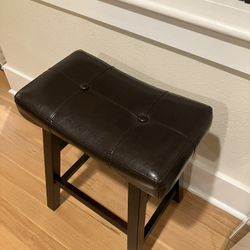 Dark Brown Cushioned Stool
