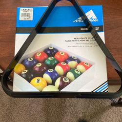 Pool Balls And Triangle Rack
