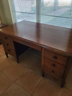 Traditional Antique Walnut Executive Desk