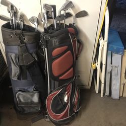 2 Attractive Golf Bags With Clubs Irons Etc $25 Ea Also Pure Stainless Set By Kennex $65  Firm Cecelia Dr New Port Richey