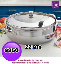 Cacerola de 22 qts  Un pago $330  o 8 pagos de $50