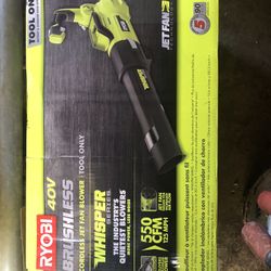 RYOBI BLOWER 40 V BRUSHLESS CORDLESS BRAND NEW ONLY TOOL