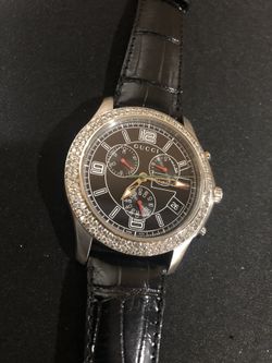 Authentic men’s Gucci watch with 2.75 carat bezel