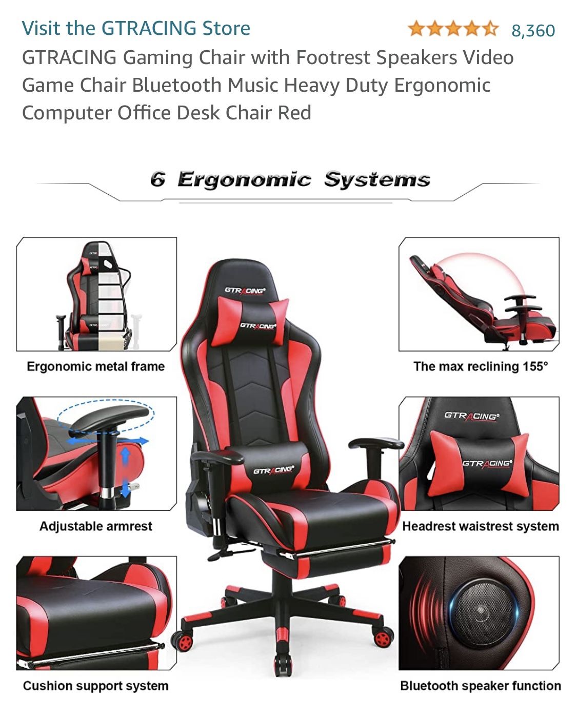 Gaming chair with bluetooth audio sale